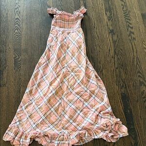 Sundays Pink and Black Ruffle Dress